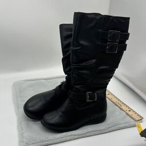 Dominique Niale Girls Black Knee High Boots Size 10M